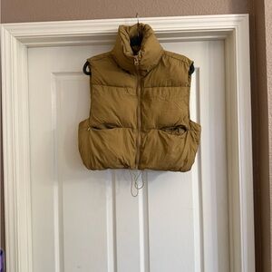 Tan Puffer Vest Size Small